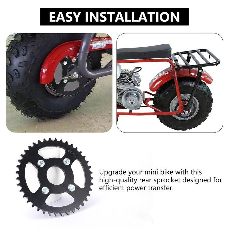 YZMLOL Mini Bike Sprocket 40/41/420 Chain 40T Tooth 40mm Bore Replacement for Coleman CT200U CT200U-EX BT200X Mini Bike Go-Kart Baja Warrior Massimo MB165 200 Predator196cc 200cc 6.5hp Go Kart Parts. - Image 5